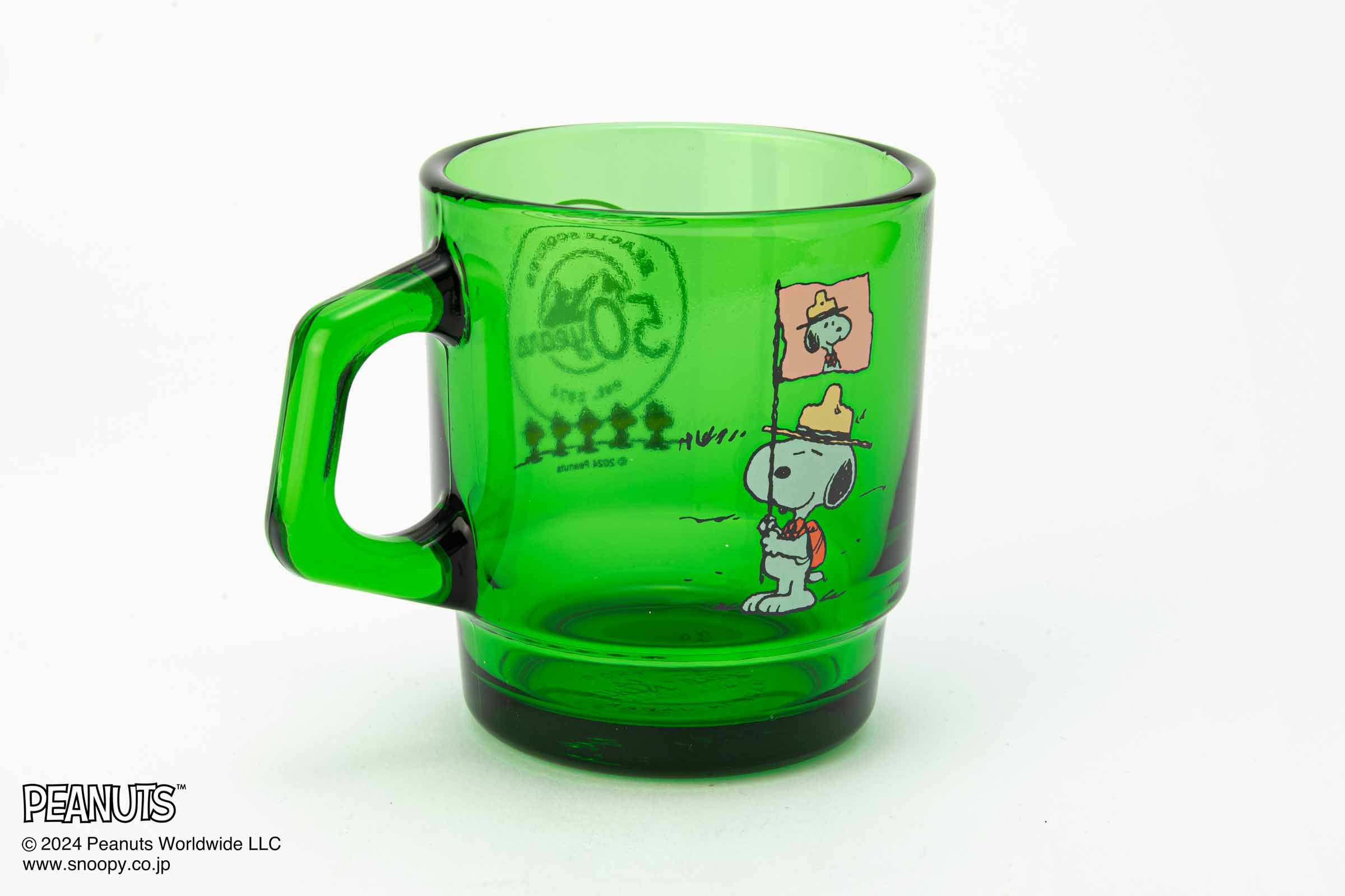 Fire-King スタッキングマグ Peanuts [Beagle Scouts 50years] フォレストグリーン