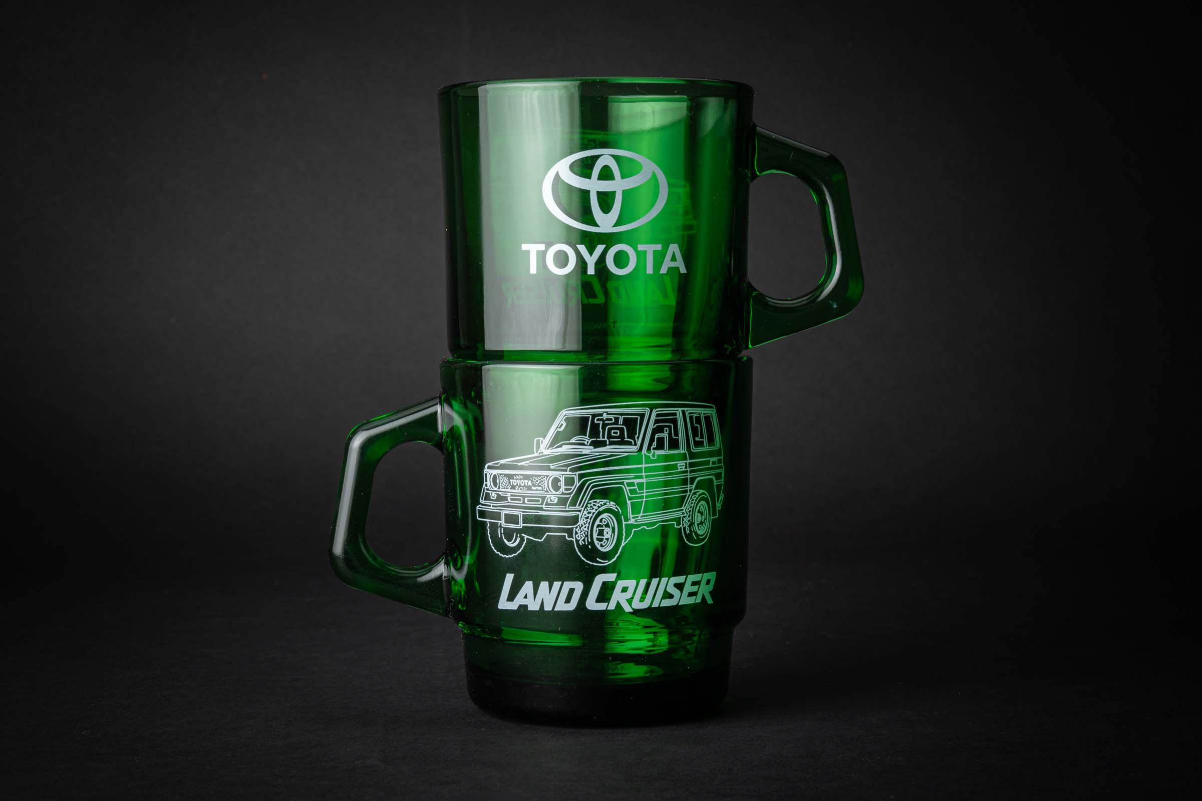 LAND CRUISER × Fire-King スタッキングマグ “OUTLINE” フォレストグリーン